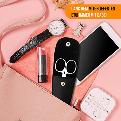 Foto von Socialic® Nagelschere inkl. Etui – Extra scharfe Nagelhautschere aus rostfreiem Edelstahl | Nail Scissors geeignet als Haut-, Fingernagel- und Fußnagelschere | perfekt für Maniküre und Pediküre