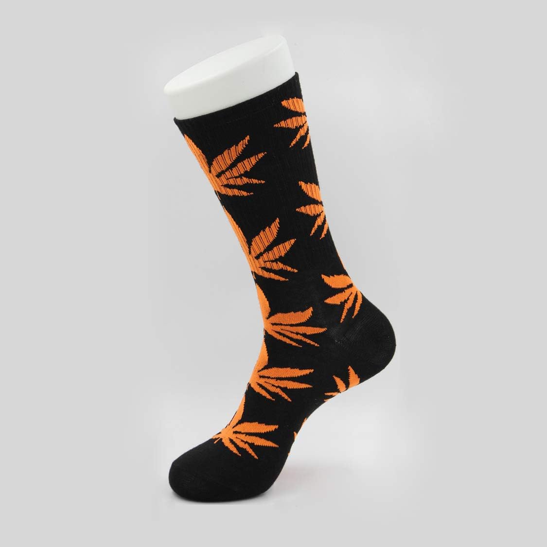 4 Pairs Pack Marijuana Weed Leaf Printed Cotton Athletic Sports High Crew Socks for Women Men