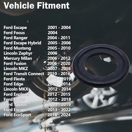 Image of 10PCS M14 Oil Drain Plug Gasket Rubber Crush Washer Seals 097-139, F0RD-5066453, F5TZ-6734-BA Engine Oil Pan Drain Plug Seal for Ford Focus
