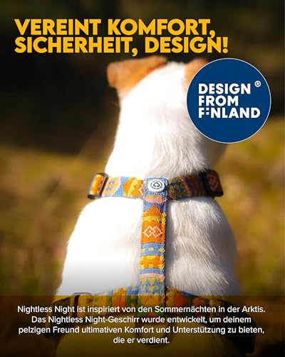 Woolly Wolf Nightless Night Dog Harness S - Hundegeschirr für kleine Hunde aus recyceltem Polyester, Perfekte Passform und Reflektoren für erhöhte Sichtbarkeit