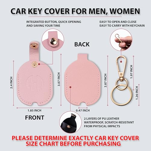 Image of Leather Keys Sleeve for Broken Car Key Loop Replacement - Cute Keychain Cover - Protector, Holder for Men & Women