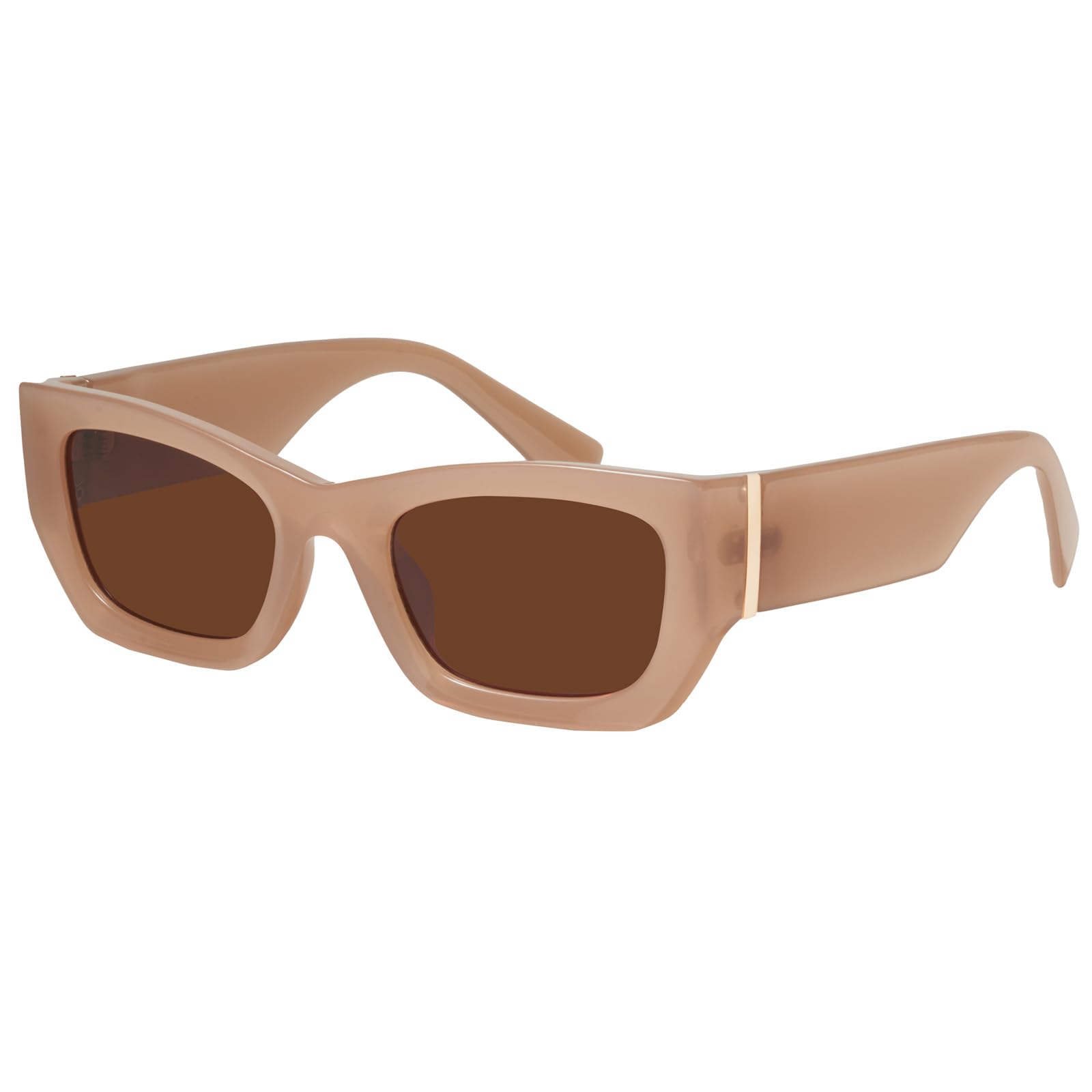 mosananaRetro Cat Eye Rectangle Polarized Sunglasses for Women Chunky Style MS52370