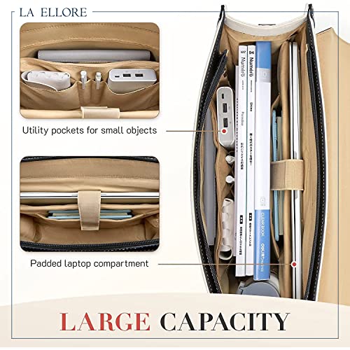 Image of Vagei Laptop Bag 15.6 Inch Canvas Messenger Bag For Women Professional Work Bag Shoulder Bag Travel, Office