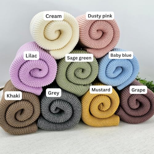 Image of LOVELYPOD Personalized Baby Boy Knit Blanket, Custom Embroidered with Name and Icon, 30x40in Nursery Blanket Gifts for Newborn Baby Girl, Newborn Holiday Shower Gift, Cotton Knit Stroller Design 02
