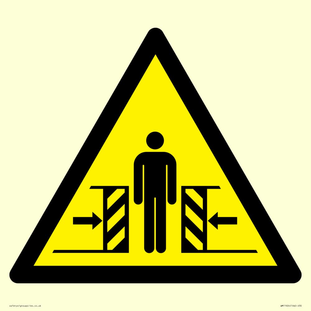 W019 Warning: Crushing Sign - 300x300mm - S30