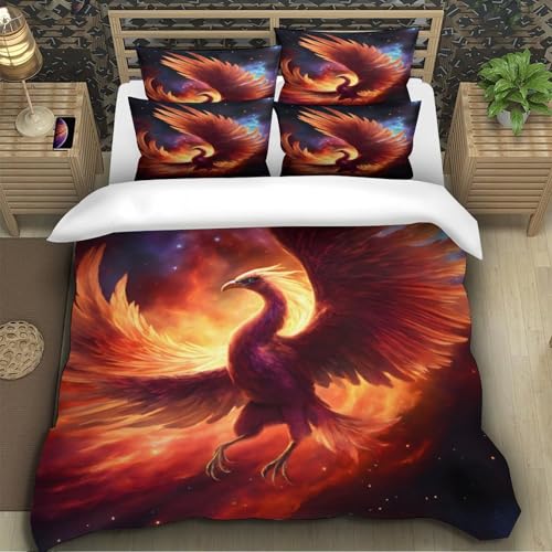Linge de lit oiseau imprimée 3D parure de lit super douce microfibre King