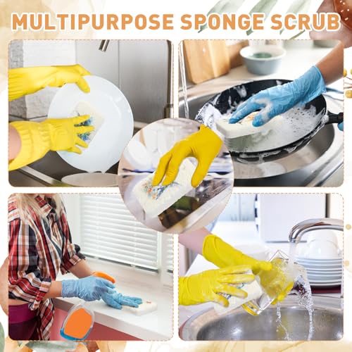 Image of Maxdot 50 Counts Compressed Cellulose Sponges Bulk Fruits Style Natural Kitchen Compostable Non Scratch Dish Sponges for Washing Dishes, Cleaning Countertop Sink, Kids DIY