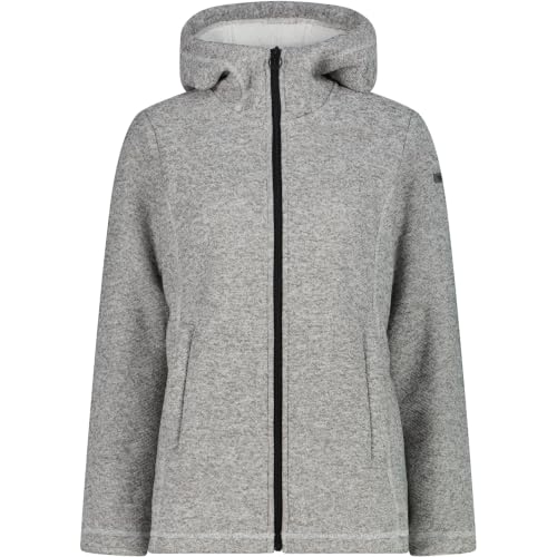 Veste zippée CMP femme sweat à capuche gris chiné XS sport stretch