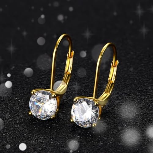 Image of Moissanite Stud Earrings for Men Women, 925 Sterling Silver 18K White Gold Plated, 1CT 6.5mm Round Cut, VVS1 D Color (0.6-2ct)