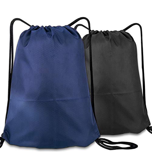 GVOO Turnbeutel Sportbeutel, Premium Turnbeutel Rucksack Fahrradbeutel Sportbeutel für Männer & Frauen aus der Turnbeutel-Hipster Kollektion.Schwarz und Dunkelblau