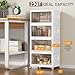4 Tier Storage Bins with Lids, 23QT Stackable Closet Organizers and Storage with Wheels, Collapsible Storage Boxes, Foldable Plastic Storage Containers for Home,Office, Dorm Room-White