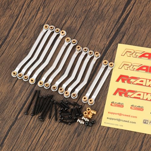 Image of RCAWD Arktos Full RC Linkage Installed Set 12pcs Toe Links for Hobby Plus HB 1 /18 CR-18P 6X6 Front Center Rear Tie Rod Upgrade Parts Sliver