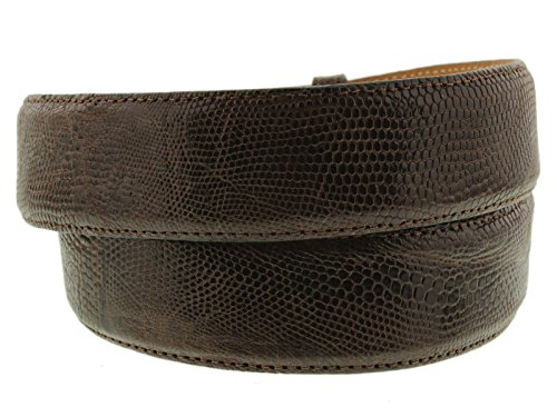 El Presidente Mens Brown Western Cowboy Belt Real Teju Lizard Skin Silver Buckle2