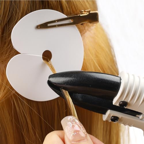 GlamorDove Extensões de cabelo, protetores térmicos, 10 peças, modelos grossos, protetores térmicos