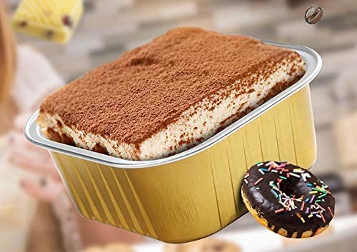 Keisen Square 4 2/5" 10Oz 300Ml 24/Pk Disposable Aluminum Foil Cups For Muffin Pie Tart Quiche Round Bread Loaf Pan Oven Cupcake Baking Bake Utility Ramekin Cup #TOP1