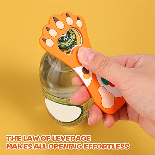 Tiesome 2 Pcs Magnetic Beer Bottle Opener, Bottle Opener Magnetic On Fridge With Silicone Handle Bottle Pop Can Soda Can Opener, Gift For Men Husband Father (Orange, 2) #TOP4