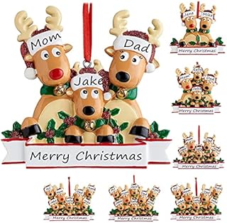 Personalised Christmas Ornaments 2023 Deer Head Christmas Tree Pendant Christmas Tree Decorations,Family of 3