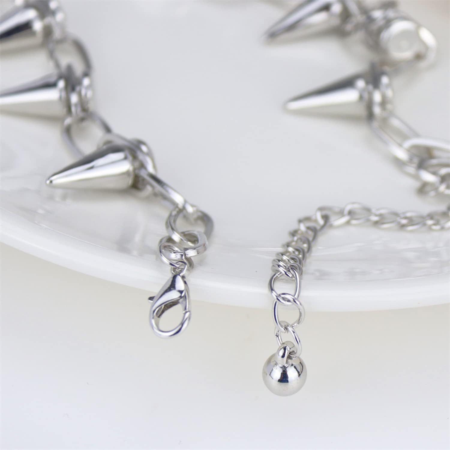 Spike Chokers Necklace Goth Punk Rivet Chain Choker Collar Adjustable Vintage Spike Rivet Chokers Necklace Jewelry Unisex Rock Night Club Spike Collar Jewelry for Women - Image 7