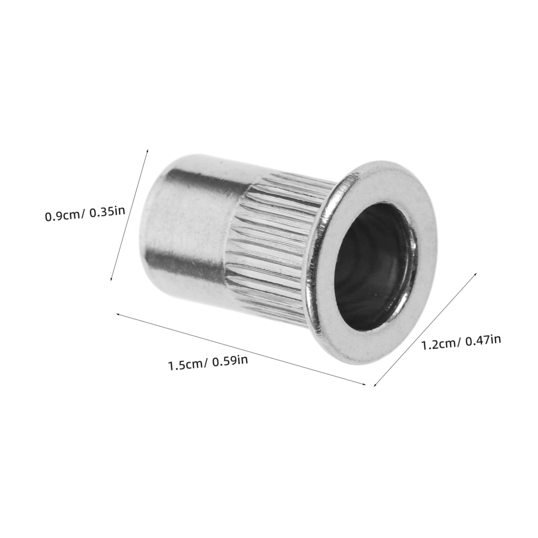 Angoily Stainless Steel Rivet Nuts 120pcs Knurled Round Body Rivets 1/4-20 Nut Rivet Fasteners Metal Rivets for DIY Industrial Home Dec