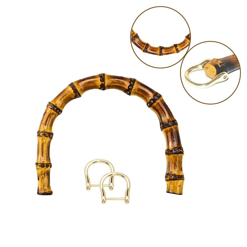 Manici In Bambù Per Borse Fai Da Te - 2 Pezzi Con Fibbia In Rame, Ideali Per Borse A Uncinetto E Tote - Foto 4