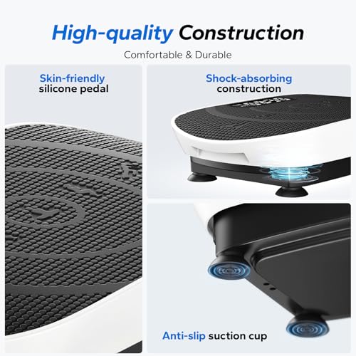 Image of MERACH Vibration Plate Exercise Machine, Whole Body Workout Equipment for Women, Bluetooth and Silicone Pedal, Vibration Plate with Auto Mode, Vibrate Fitness Platform for Home