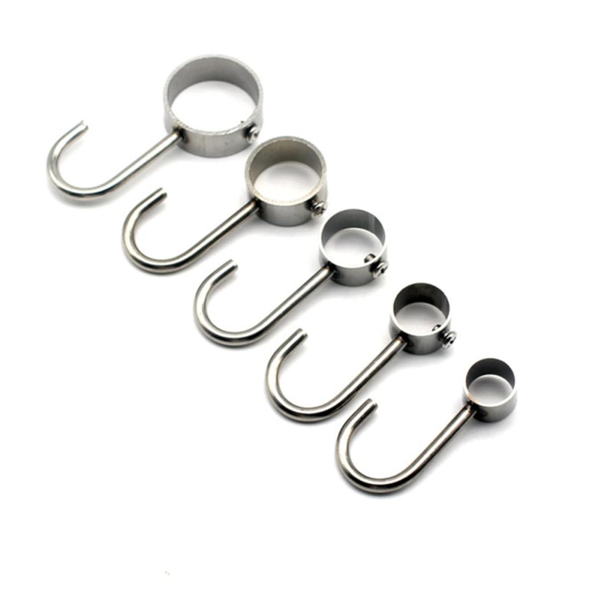 Ganci per Asta Appendiabiti Regolabili e Resistenti alla Ruggine Set 10 Pezzi in Acciaio Inossidabile Ganci Tubolari per Guardaroba e Armadio