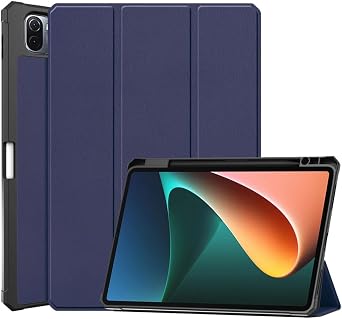 for Xiaomi Pad 5/5 Pro 11"2021 Release Smart Tablet Cover, Folio Stand Lightweight Leather Case with Stylus Holder for Xiao Mi Pad 5 Pro 5G 11 inch TPU-Dark Blue