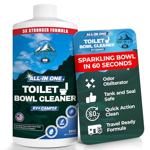 RV Toilet Bowl Cleaner with Easy Squirt Top - Best Septic Safe Toilet Bowl Cleaner (32 oz) - 5X Stronger Stain & Odor Eliminator - RV Toilet Cleaner - Sensor Safe & Non-Acid Formula