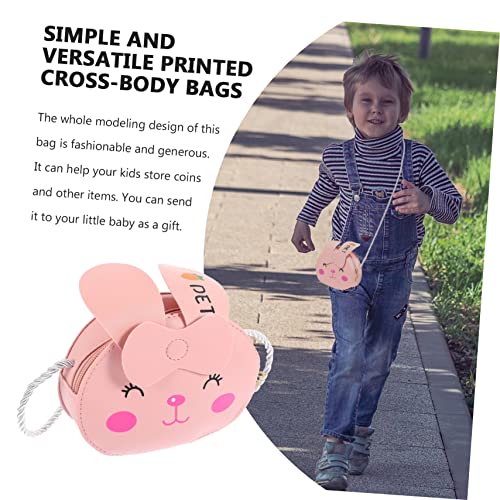 VALICLUD Cartoon Crossbody Bag for Boys Adorable Bunny PU Leather Mini Shoulder Bag Lightweight Coin Purse with Durable Craftsmanship for Daily Use and Storage Organizer4
