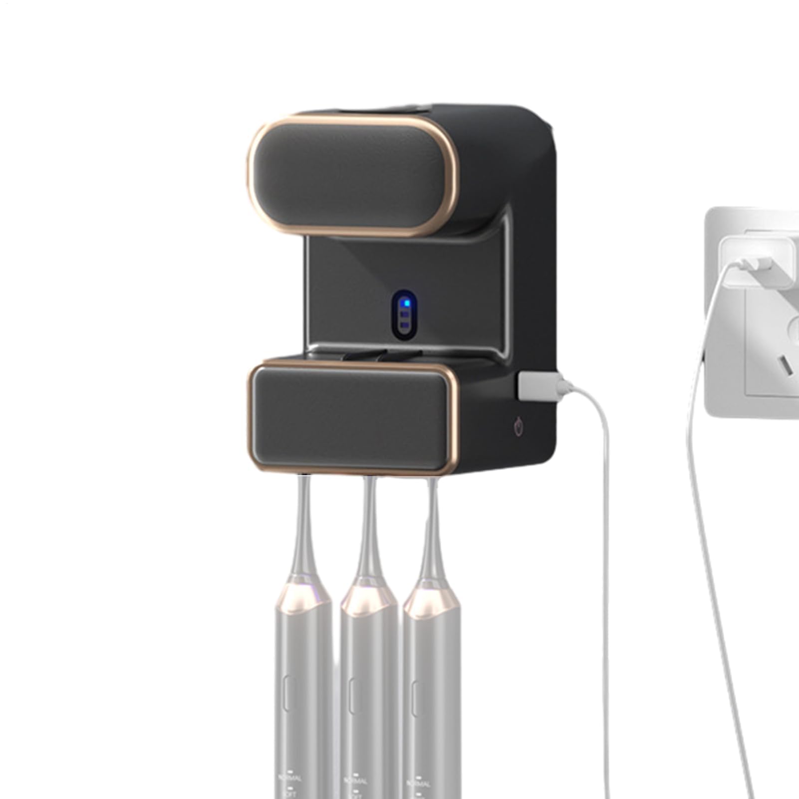 Distributeur dentifrice automatique et support brosse à dent mural à fixation adhésive étanche
