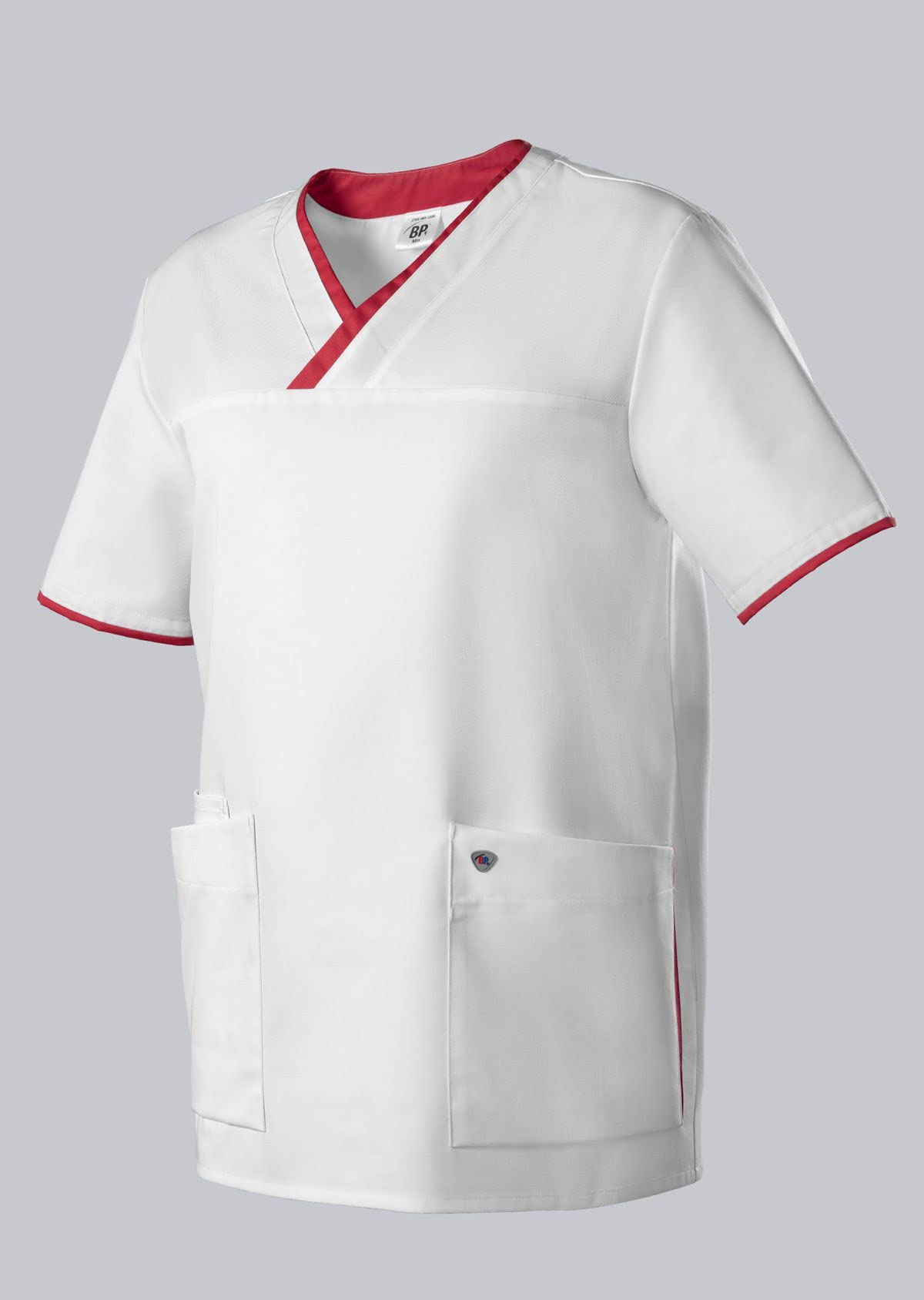 BP 1701-485-2188 - Casaca para él y ella, ajuste normal, 50% algodón/50% poliéster, blanco/coral, talla 3XLn