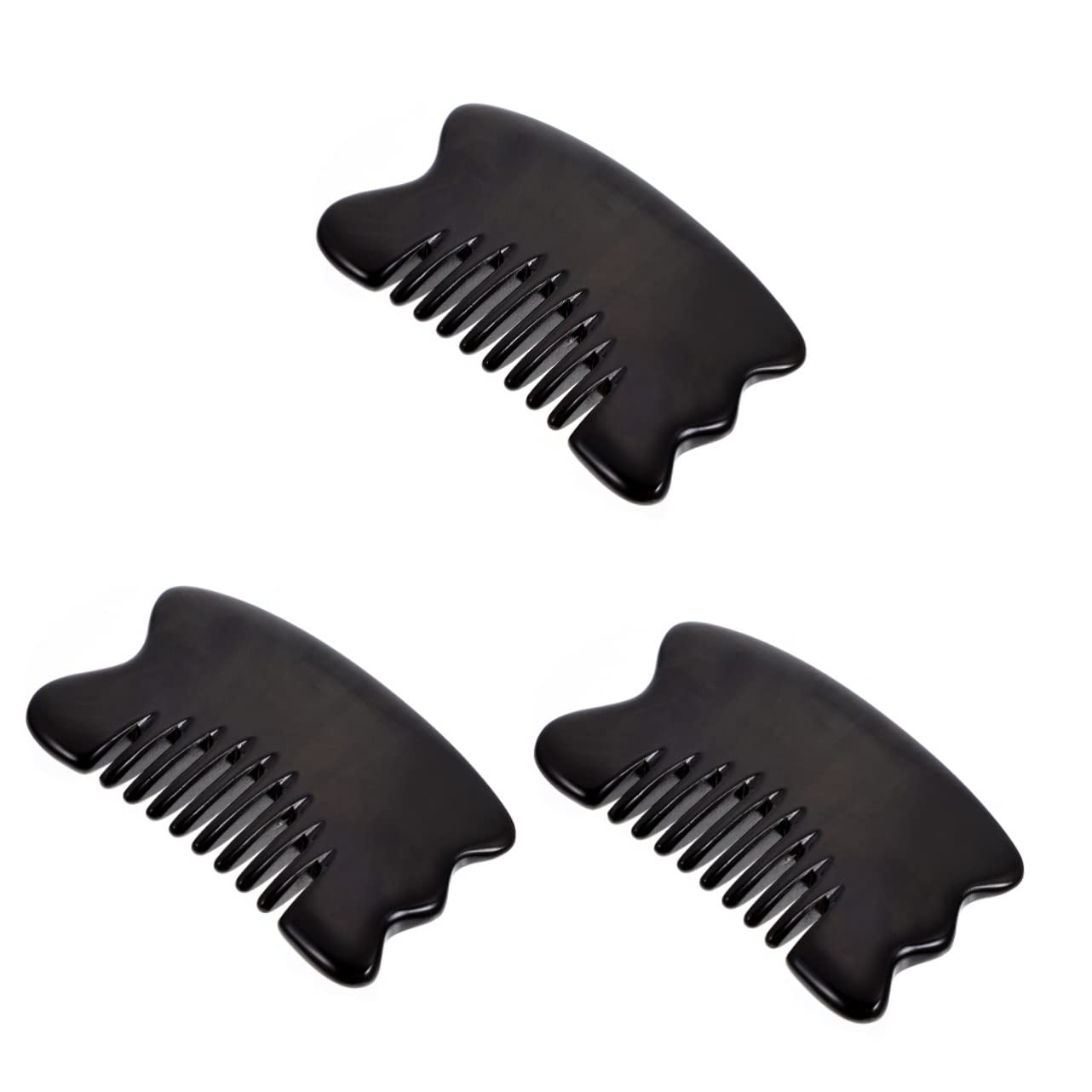 3 Pièces Peigne de Massage Corne de Buffle Outil de Grattage pour Corps Masseur de pour Relaxation et Circulation Sanguine