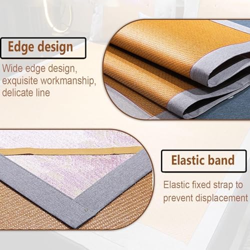 Estera de cama bambú tejida con esterilla de ratán de 150X195cm 5