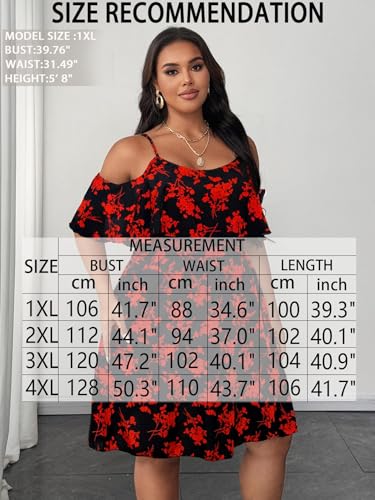Image of Plus Size Summer Dresses for Women Casual Short Sleeves A Line Midi Dress
