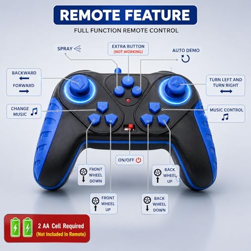 Image of GRAPHENE 8 Wheels RC Drift Stunt Smoke Car Toy 8Wd Rechargeable Remote Control Racing Cars 360 Rotating LED Lights Crawler Toy for Boys 5+ Years Kids Adults