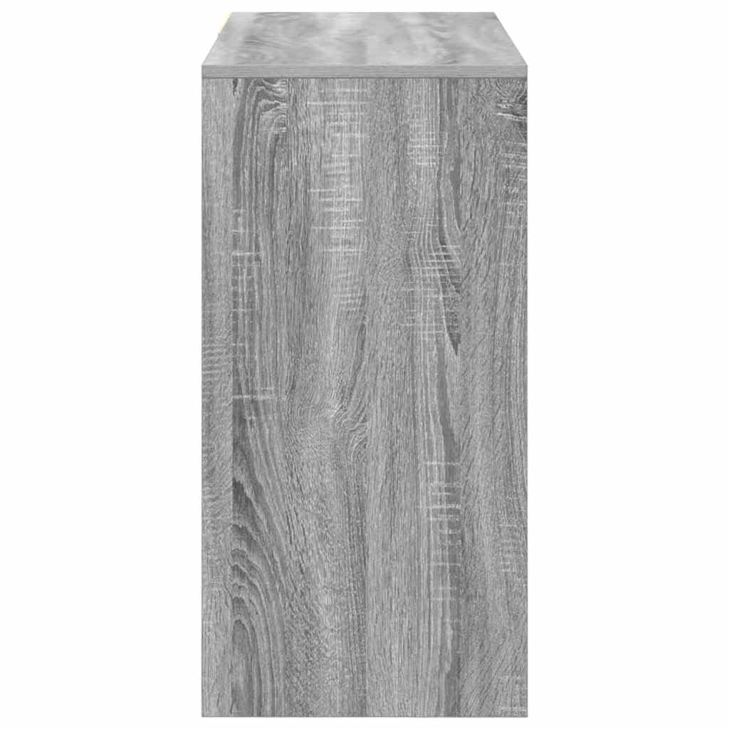 Scrivania grigio Sonoma, 90 x 37,5 x 75 cm, in legno, tavolo da lavoro con cassetto, spazio per riporre oggetti, per ufficio, casa, ergonomica, salvaspazio, durevole