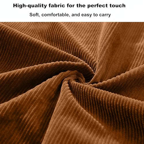 Image of 2026 Corduroy Tote Bag with Zipper Large Casual Handbags Shoulder Purse for Women