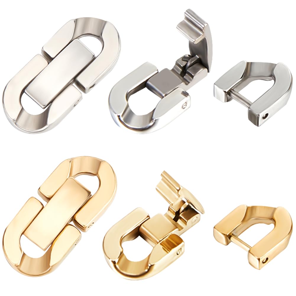 Beebeecraft 1 scatola 6 pezzi Prolunga per Braccialetto Chiusura A Forma di Foglie Cubic Zirconia Argento Ripiegabile Chiusura per Cinturino Estensione per Creazione di Gioielli (1.22 pollici/31mm