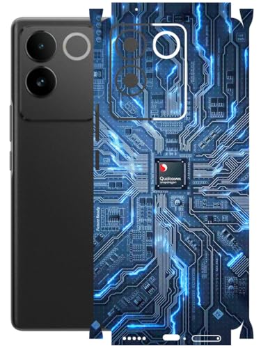 Image of AtOdds - Full Body Back Screen Guard Protector Film - Lamination Wrap Skin Sticker Compatible with IQOO Z7 PRO (5G) | Scratchproof Matte Finish (Circuit)