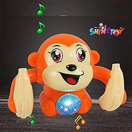Image of SHINETOY Rolling Banana Monkey Toys with Voice /Touch Sensor On Dancing Monkey Dancing Toy for Kids Rolling Electric Monkey for Children Doll Tumble Monkey Toy with Sound - Multi Color