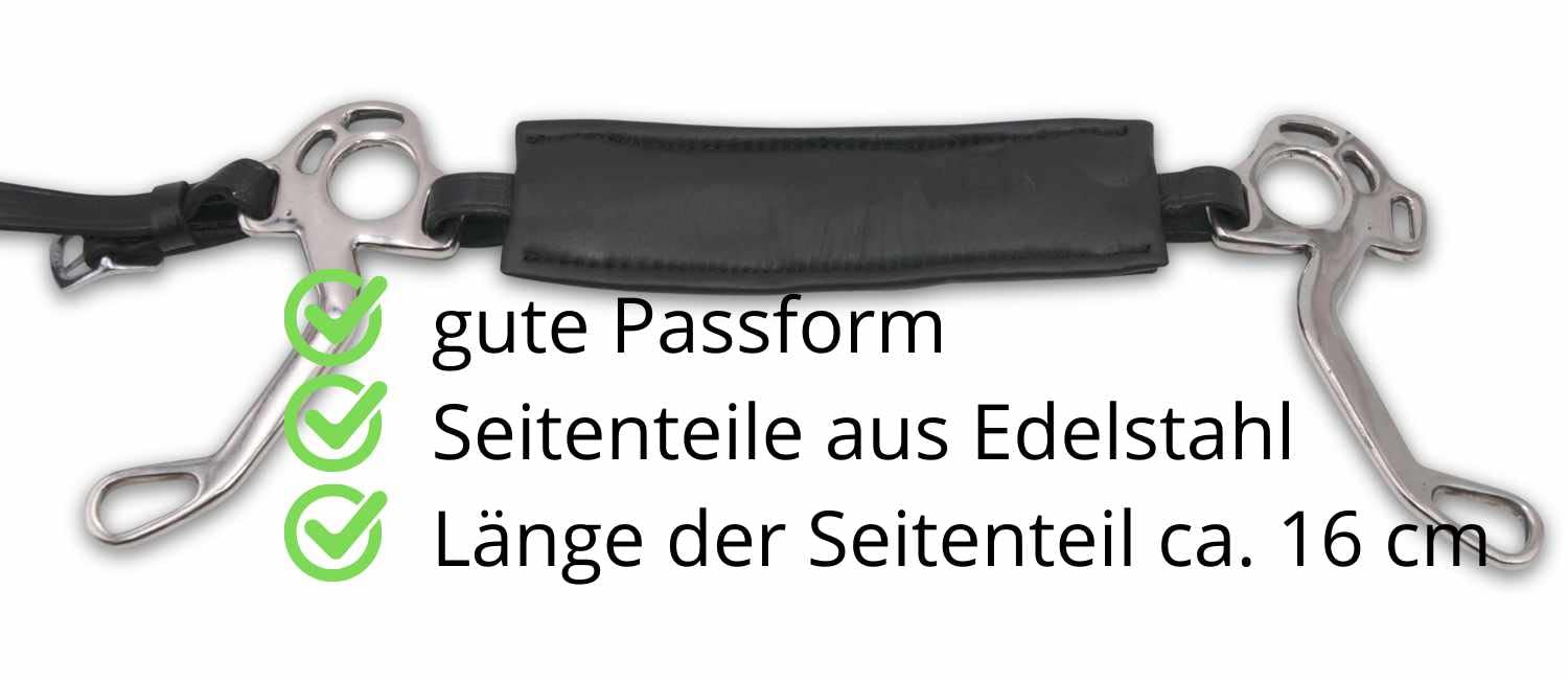 Reitsport Amesbichler AMKA Hackamore - Brida sin morder con almohadilla para la nariz, color negro