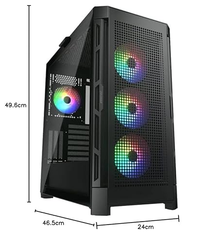 DUOFACE PRO RGB Mid Tower PC Case con 2 pannelli frontali separati Mesh e vetro e ventilatori RGB (Black) - Mouse gaming - Immagine 9