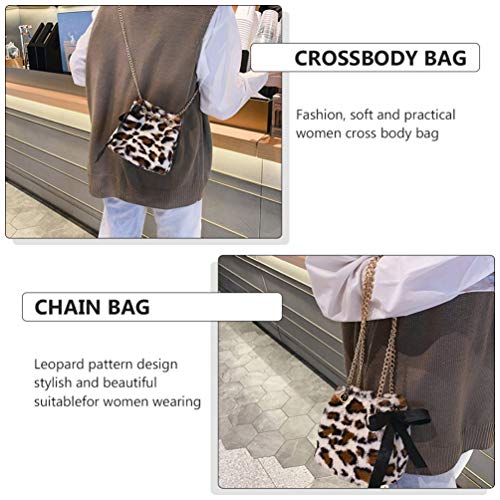 KESYOO Bolsa de Ombro de Pelúcia da Moda Bolsa de Corpo Cruzado para Mulheres Senhora (Branca)