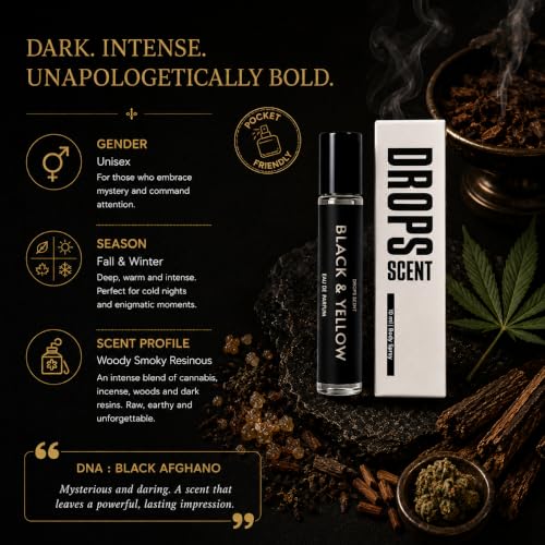 Image of Black & Yellow Eau De Parfum for Men, Long Lasting Woody Perfume with Oud, Coffee, Amber & Incense Notes, Pocket Perfume Spray for Daily Wear & Travel - 10 ml