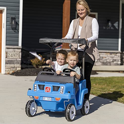 Step2 Side-by-Side Push Around SUV for Kids – Two-Seater Toddler Push Car (1.5-5 Years Old) – Blue Plastic Stroller… - Image 3