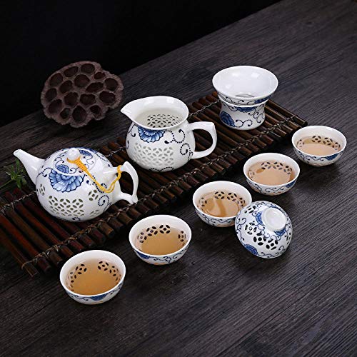 Thé à thé en céramique exquise porcelaine chinoise service infuseur traditionnel