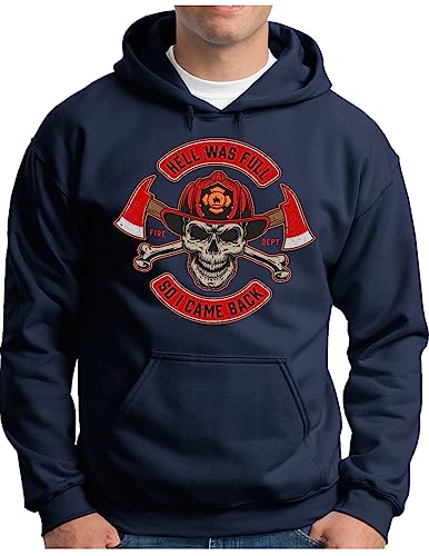 Sweat à capuche pour homme OM3® Firefighter bleu marine en taille XXL