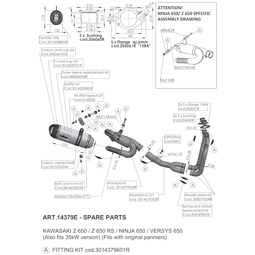 Soporte de escape para Kawasaki Versys 650 repara anclaje roto de silenciador