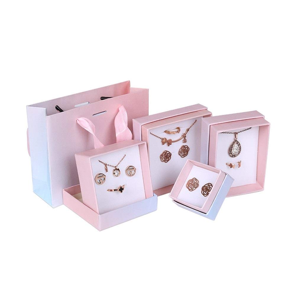 ZHAOCHEN Pink Blue Gradual Color Pearlescent Gift Box Gifts Bag Watch Necklace Jewelry Boxes Wedding Party Favors Decors Home Storage Box (Color : 14x11x4.5cmjianbianp)