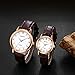 Aroncent Valentines Couple Pair Watches: Leather Strap His and Hers Waterproof Quartz Analog Wrist Watch - Gifts Set for Lovers